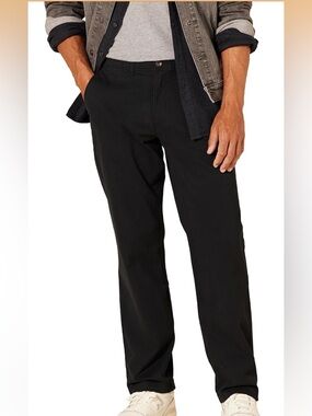Men's Classic Black Straight-Leg Cotton Chino NWT 42x29 Amazon Essentials